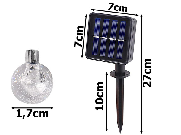 Garden garland lights 20 led solar multicolour