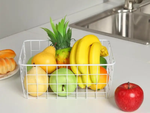 Panier métallique loft organisateur métallique loft pour cuisine pour fruits blanc grand