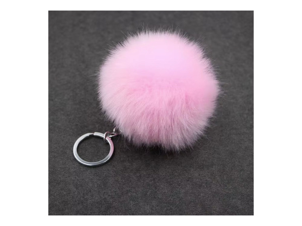 Inel cheie pandantiv sac pompon blană tinsel pentru genți de mână