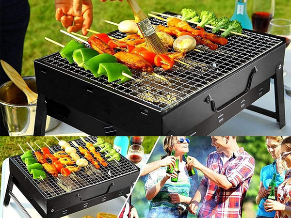 Potovalni žar prenosni zložljivi kovček oglje kampiranje bbq