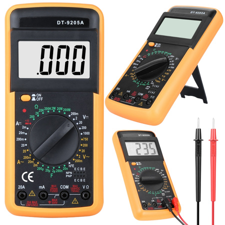 Digitális multiméter árammérő dt9205a lcd cyfra