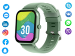 Smartwatch naiste meeste kummipaelaga spordikell Bluetooth kõned roheline