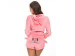 Warm women's pyjamas two-piece with hood soft plush short m