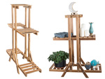 Three-tier flower pot stand wooden flower pots