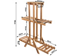Three-tier flower pot stand wooden flower pots