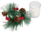 Decorative candles in glass candles wreath set for christmas 2 pcs