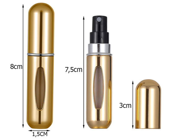 Reisipihusti koos parfüümi pihusti flakooniga 5ml parfüümidosaatoriga