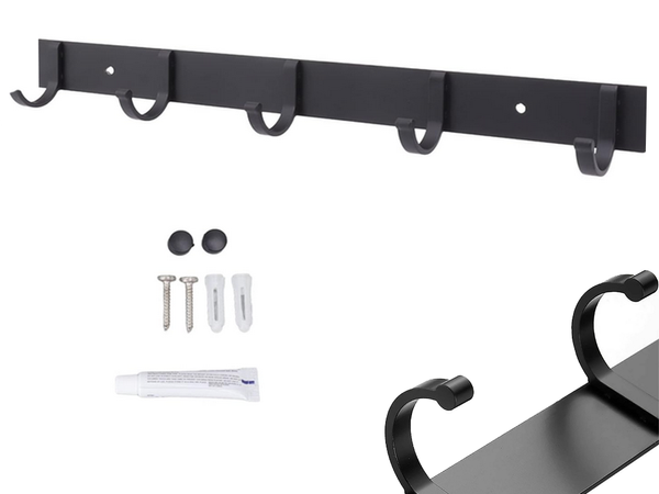Wall clothes rack for hallway bathroom 5 hooks