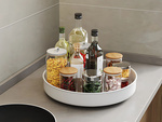 Organisateur de plateau pivotant plateau universel 25cm cuisine salle de bain épices blanc