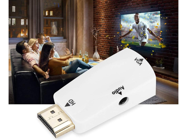 Adaptador convertidor de hdmi a vga d-sub audio mini jack
