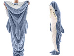 Couverture de requin pyjama vêtements de nuit costume chaud hiver capuche épais xl