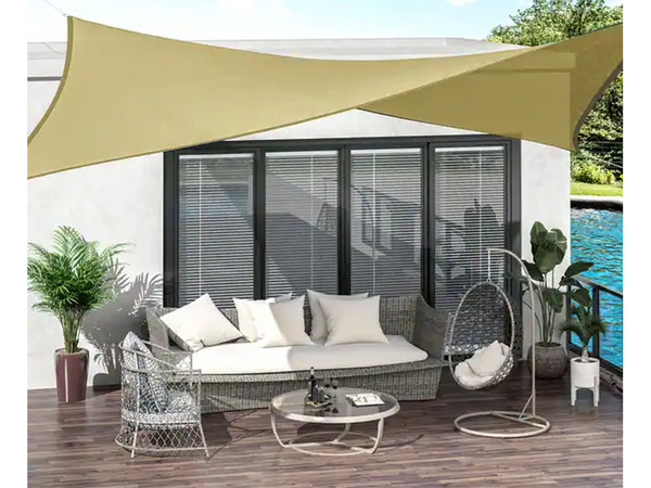 Parasol rectangulaire jardin voile imperméable 4x3m auvent