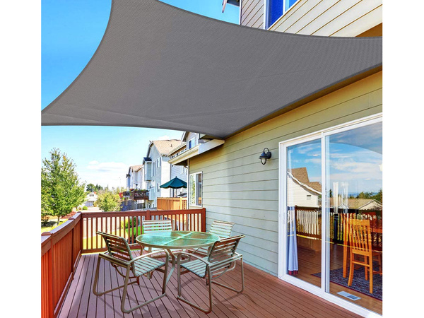 Waterproof garden sun sail 3x2m grey rectangle awning
