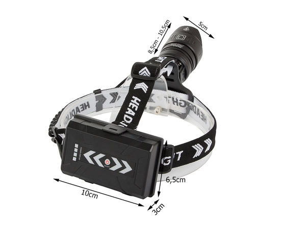 Bailong vadovaujamas priekinis žibintas xhp360 powerbank priartinimas