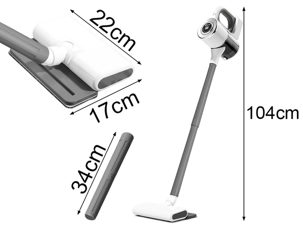 Vezeték nélküli álló porszívó, zsák nélküli, kézi, 2 az 1-ben, 100 w, 4 hepa fúvóka