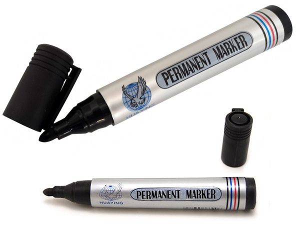 Permanent marker stift schwarz wasserfest rund
