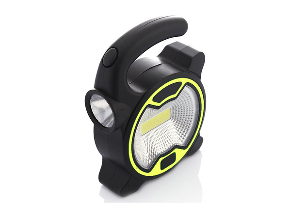 Powerful led cob workshop torch with halogen holder for batteries