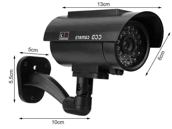 Fiktīva kamera ir led monitoringa saules āra sienas kamera ar mirgojošu diodi