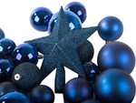 Božično drevo baubles počitnice modra bleščice zvezda 8 / 6 / 5