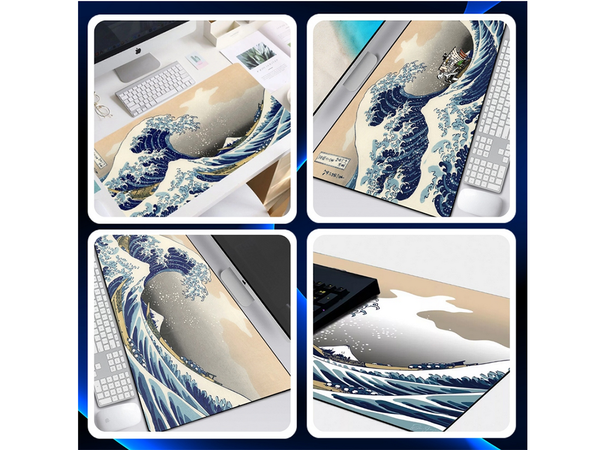 Nagy billentyűzet egérpad irodai íróasztalra 90x40 nagy hullám