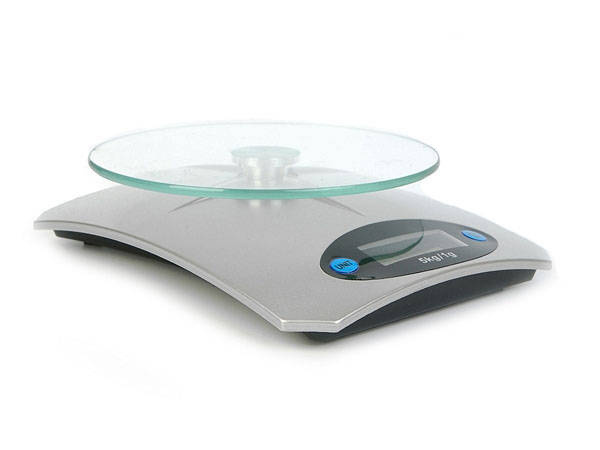 Mesa de cocina electrónica de vidrio 5 kg / 1g lcd