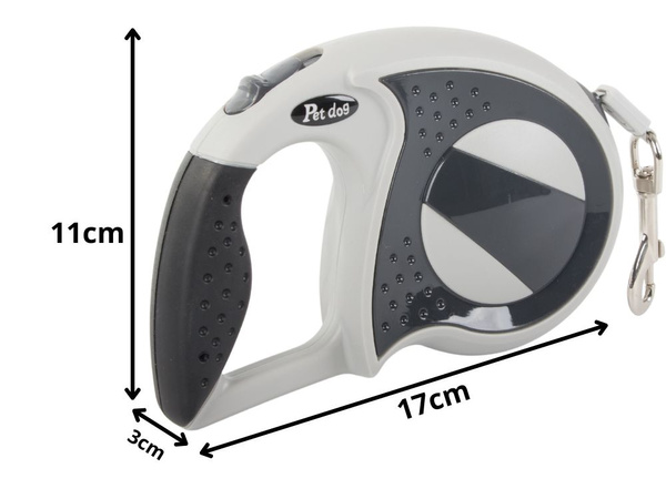 Automatic leash 5m strong for dog up to 20kg with lock strong long