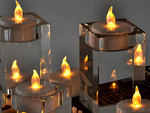 Elemes led gyertya gyertyatartó dekorációhoz koszorú láng hatású gyertyatartóhoz