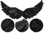 Pluma alas de ángel negro disfraz de cuento de hadas cosplay disfraz de halloween