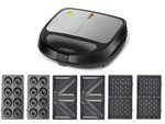 3-in-1 toaster, waffle maker, donut maker, interchangeable plates, 850w, non-stick