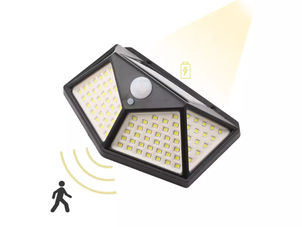 Napelemes lámpa 100 led szürkületi mozgásérzékelővel