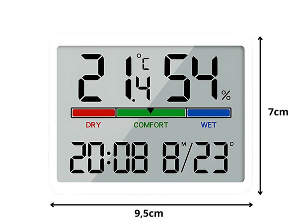 METEOROLOGICKÁ STANICE TEPLOMĚR VLHKOMĚR LCD HODINY DATUM VLHKOST TEPLOTA