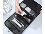 Travel cosmetics bag, hanging organiser for the bathroom, with zip, hook and handle