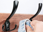 Ganchos de pared negro fuerte ganchos para ropa toallas 5 piezas de metal