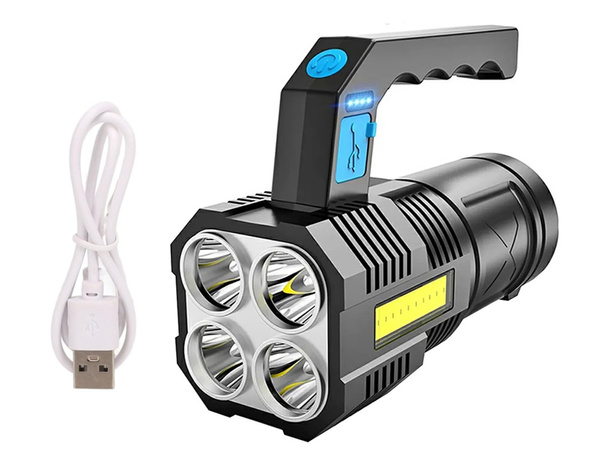 Lampe de recherche led rechargeable alimentée par batterie police militaire 2 en 1