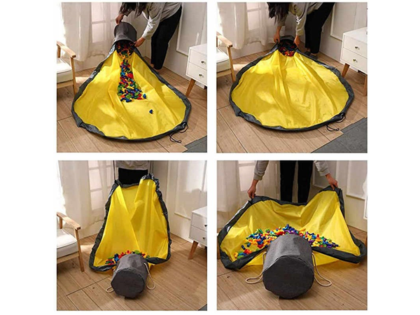 Kôš na hračky bloky s podložkou organizér taška kôš na hračky s vekom rukoväte