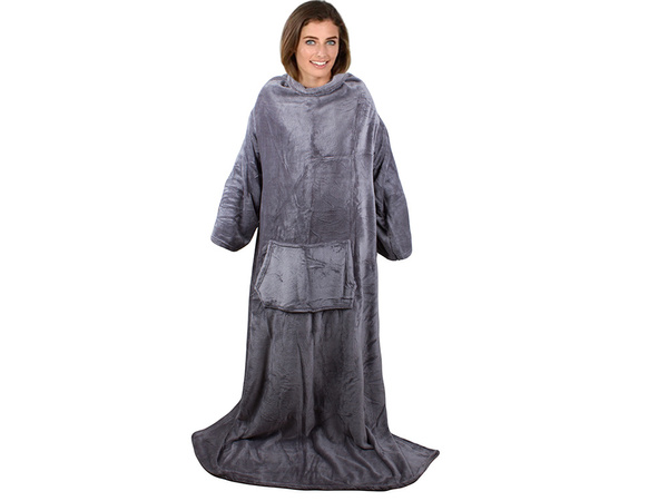 Fleece odeja z rokavi topla odeja jopica 140x200