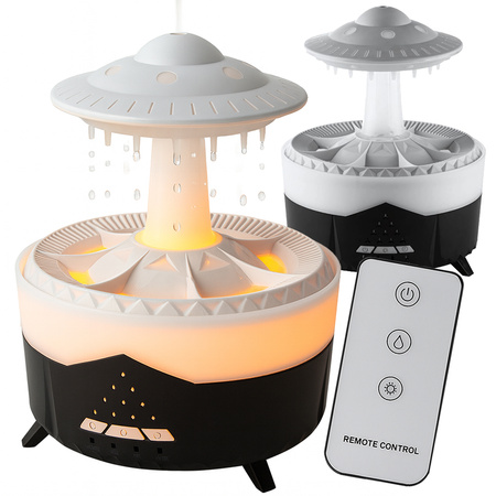 Humidificador difusor de aromas lámpara led con forma de ovni con mando a distancia
