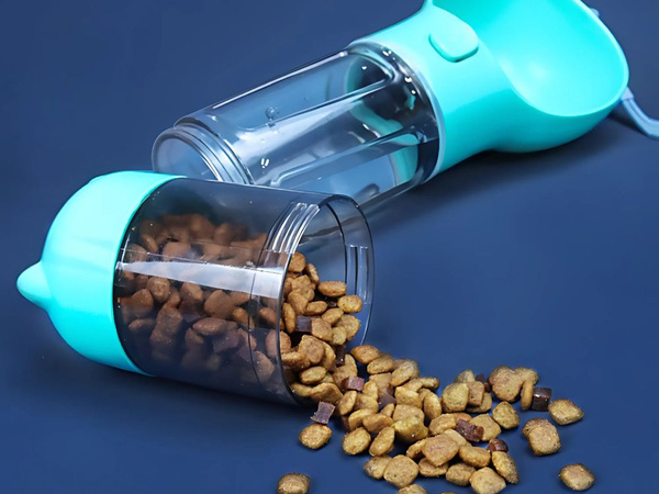 Fľaša na krmivo a vodu pre psov a mačky miska s vreckami na krmivo 300 ml