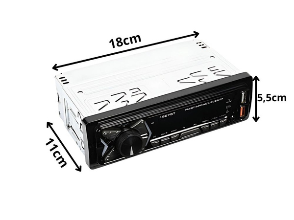 Radio samochodowe bluetooth usb aux sd 1-din zestaw głośnomówiący pilot