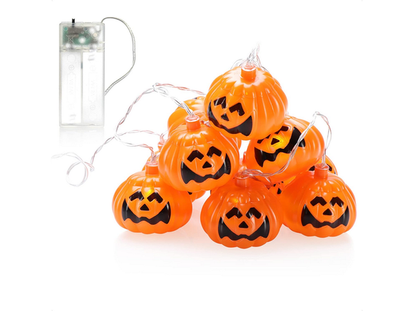 Luces 10 led calabazas colgantes halloween 200cm decoración brillante decoración de calabaza