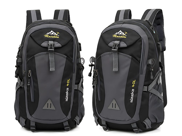 Mochila 40l negro viaje senderismo trekking fuerte en las montañas durable