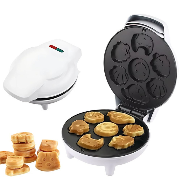 Electric waffle maker for waffles and cookies, moulds with various designs, 1200W
