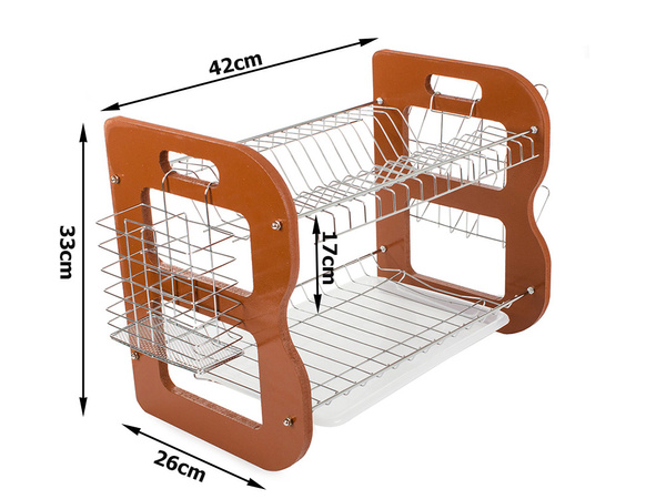 Double-decker dishwasher drier wooden