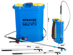 BATTERY BACKPACK PRESSURE SPRAYER GARDEN LONG LANCE 16L