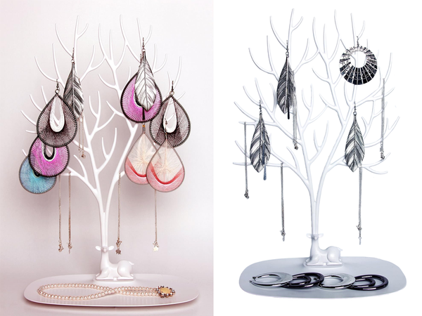 Ékszer állvány karkötők fülbevalók szervező szarvas fa kijelző