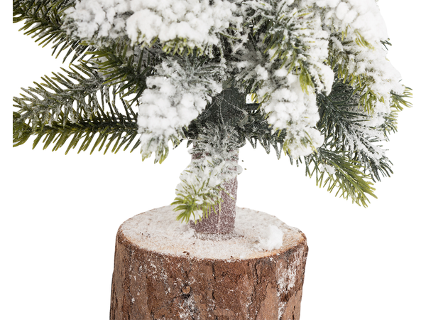 Artificial christmas tree snow small decorative desk on trunk thick snowy