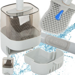 Brosse de toilette en silicone pour la salle de bain avec distributeur de liquide