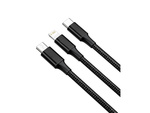 3v1 usb kábel pre telefón lightning kábel iphone micro usb typ-c 1,2 m