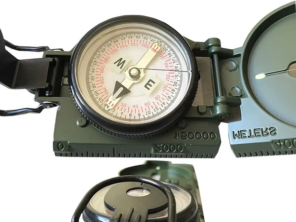 Professional tactical military compass metal lockable ruler