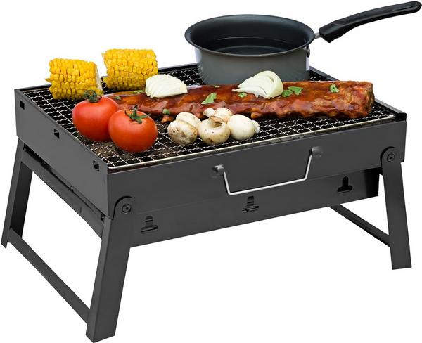 Ceļojumu grils pārnēsājams saliekams futrālis ogļu kempings bbq